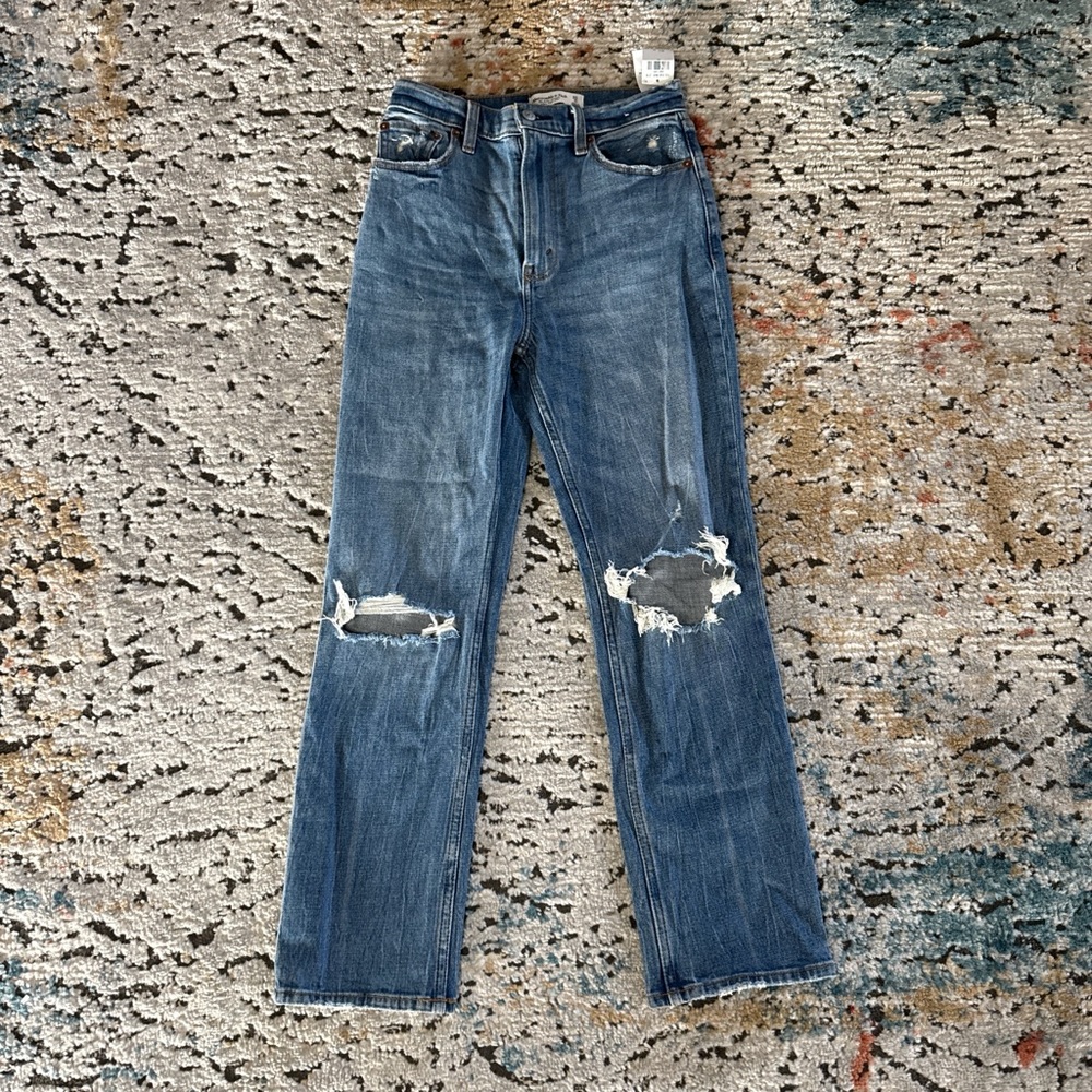 Distressed Blue Jeans